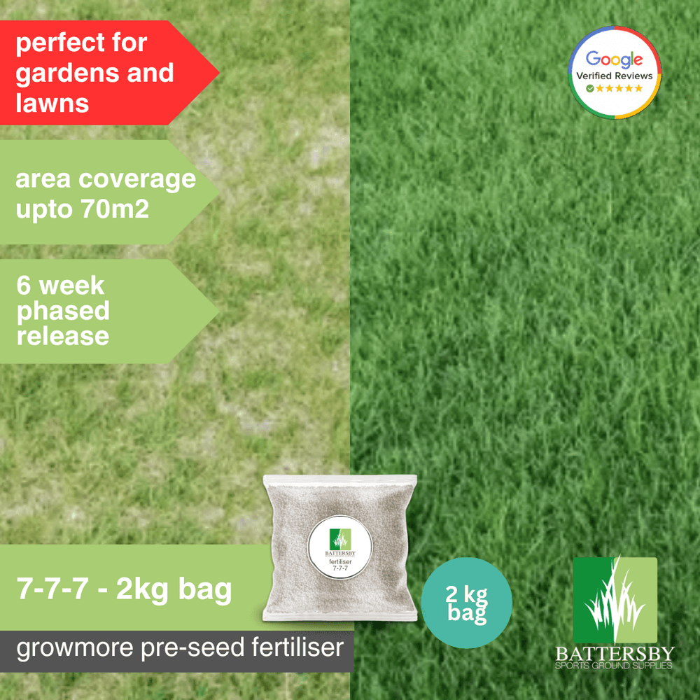 PrimeGrow 7-7-7 Pre Seed Home Garden Lawn Fertiliser - 2kg Bag for Vibrant Plant Growth