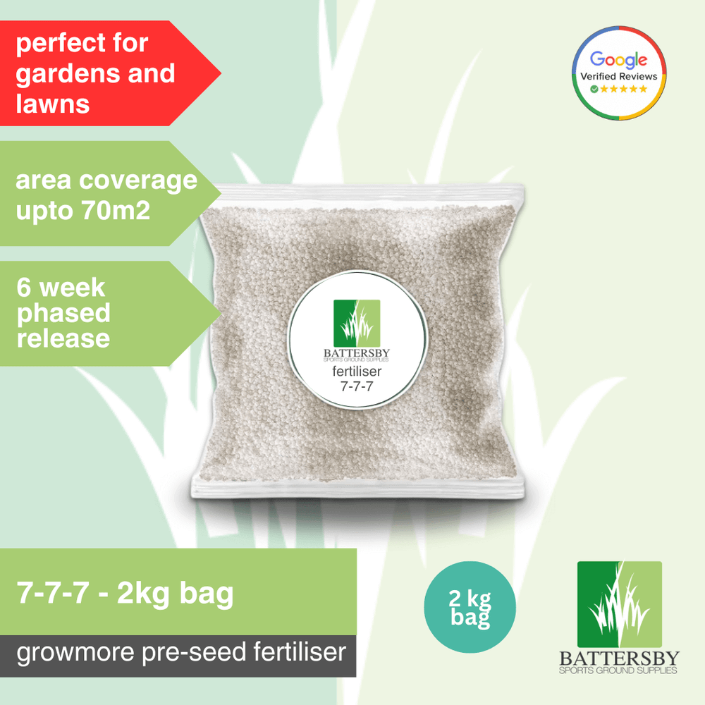 PrimeGrow 7-7-7 Pre Seed Home Garden Lawn Fertiliser - 2kg Bag for Vibrant Plant Growth